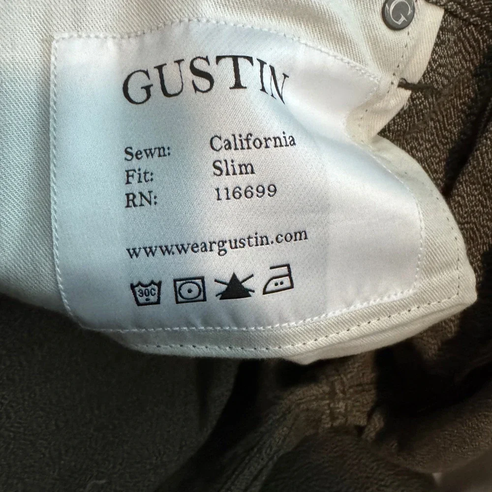 Gustin Men's Slim Straight Jeans - Olive Green Tagged 36x38 Actual 35x38